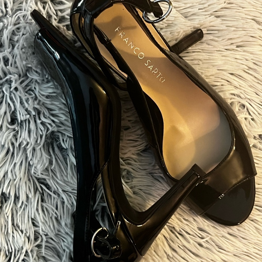 Franco Sarto Glossy Black Heels